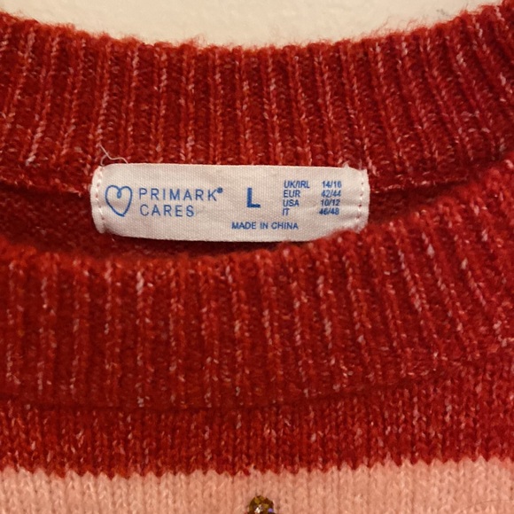 Primark Cares Women’s Sequined Christmas Tree Sweater, pink and red stri… - Picture 5 of 11